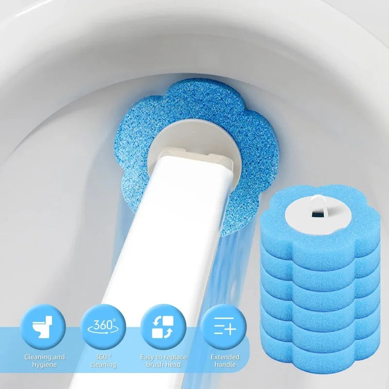 Foam Cleaning Sponges Heads Toilet Brush