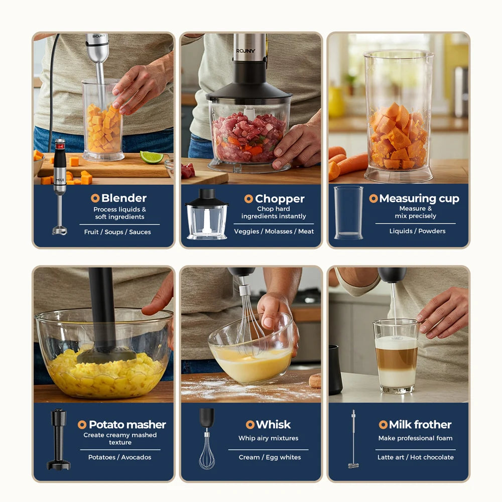 6-in-1 Electric Hand Held Stick Blender
