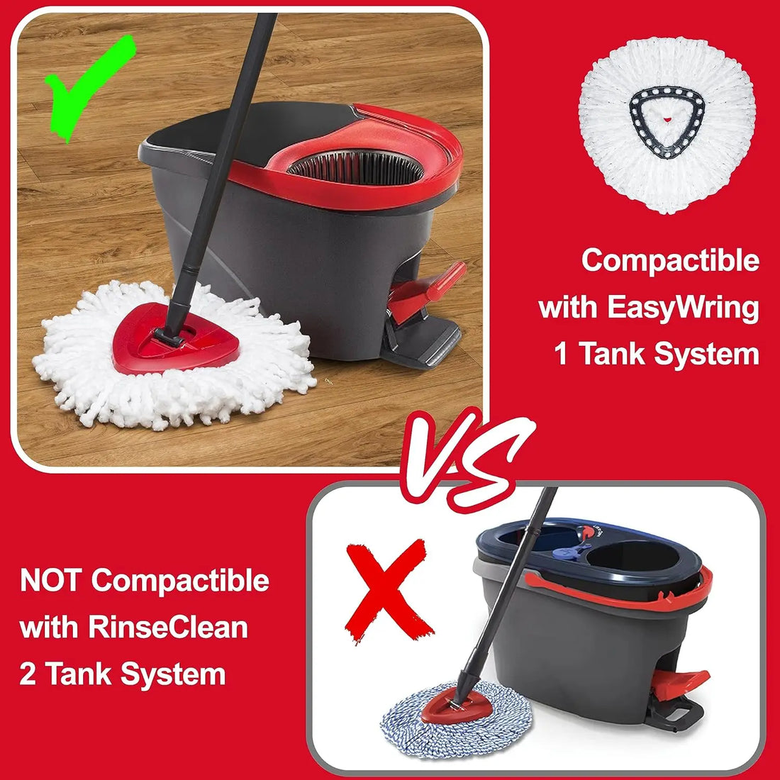 Spin Mop Refill Compatible with Ocedar EasyWring