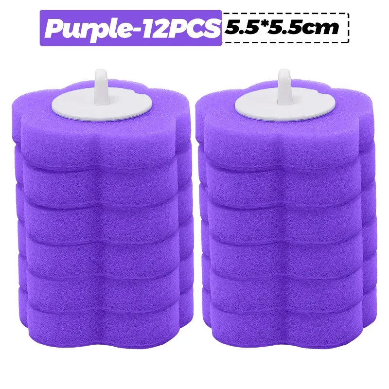 Foam Cleaning Sponges Heads Toilet Brush