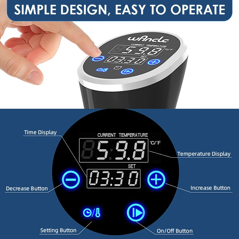 Waterproof Vacuum Cooker with Digital Display