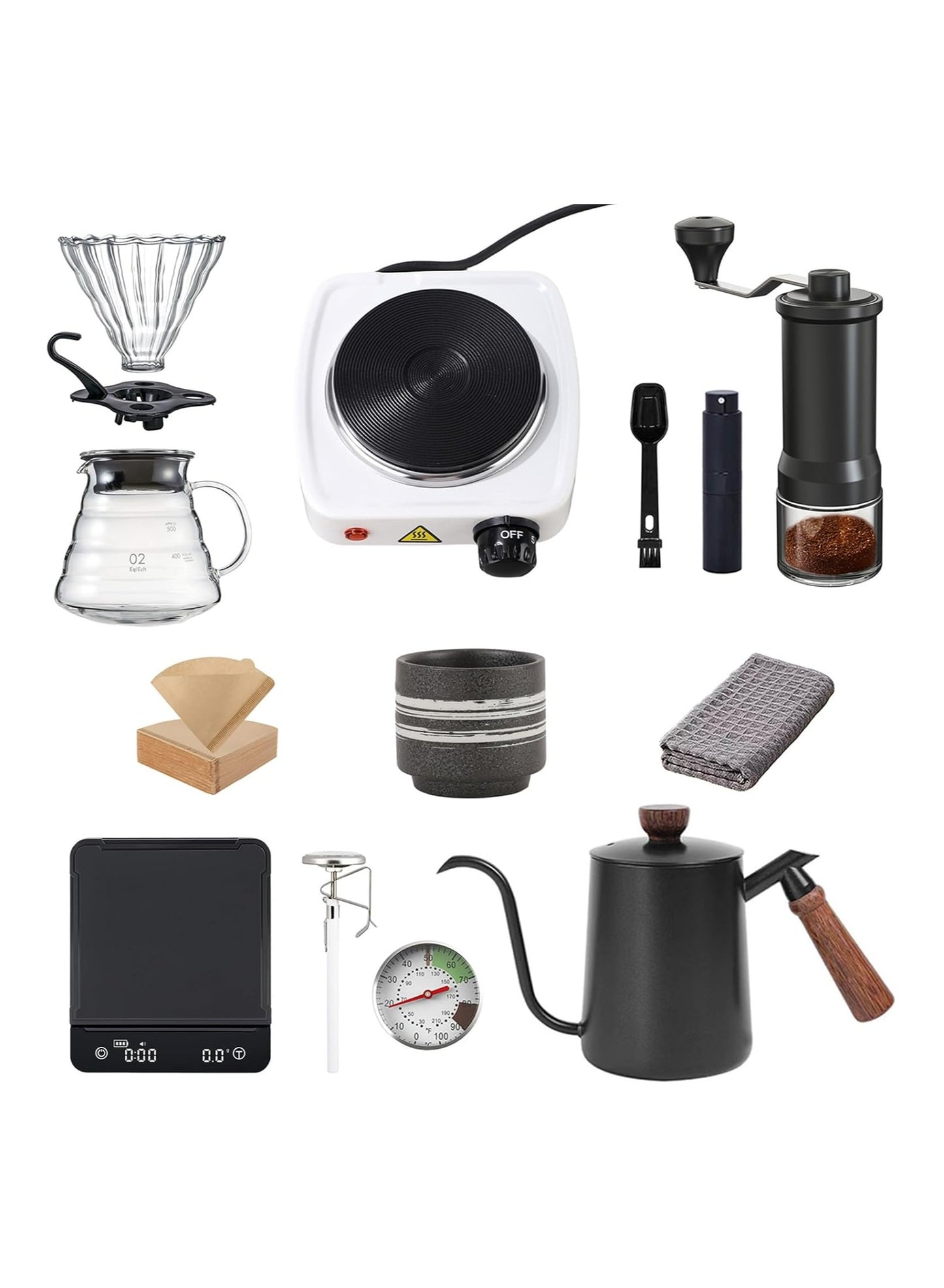 V60 Coffee Drip Kit - 12-in-1 Hand Drip Coffee Maker Set