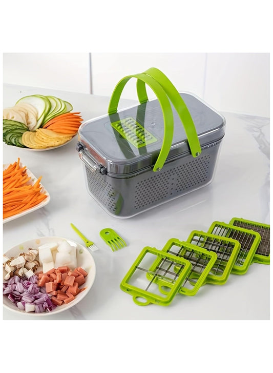 Multi-Functional Vegetable Chopper & Slicer with Container – Easy-to-Use Kitchen Cutter