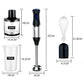 4-in-1 Hand Blender Set – 5-Speed, Turbo Mode, Stainless Steel Blades, BPA-Free with Whisk, 500ml Chopper & 700ml Cup for Smoothies, Soups, Sauces