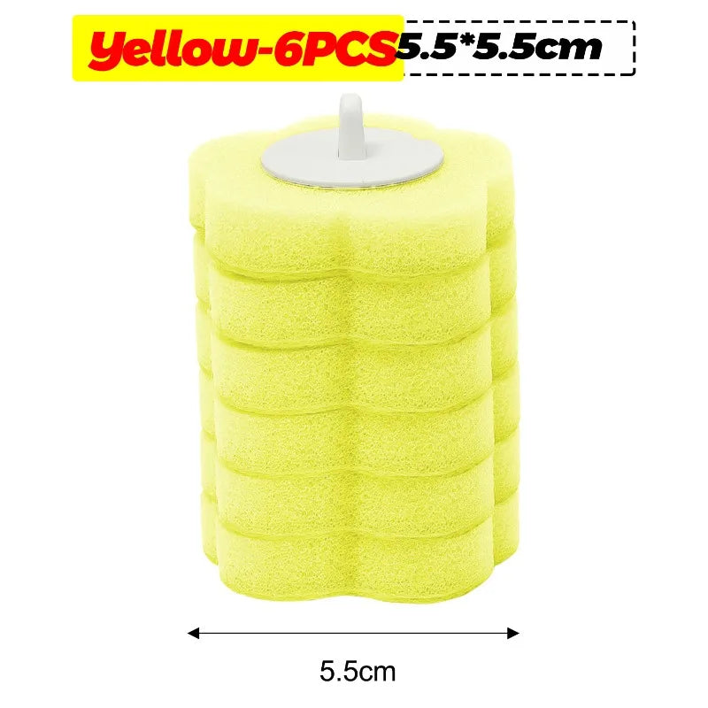 Foam Cleaning Sponges Heads Toilet Brush