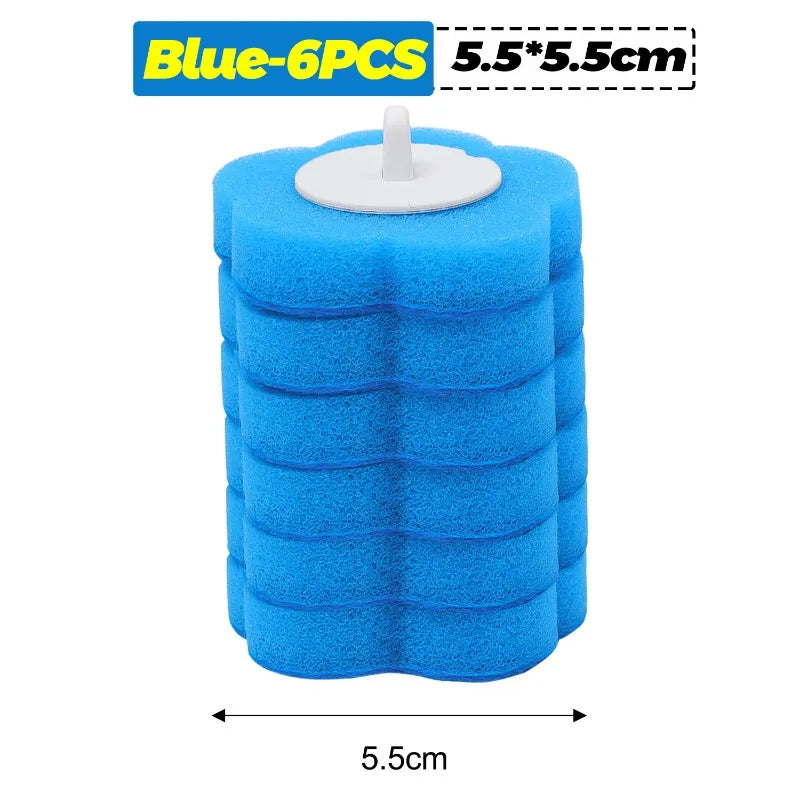 Foam Cleaning Sponges Heads Toilet Brush