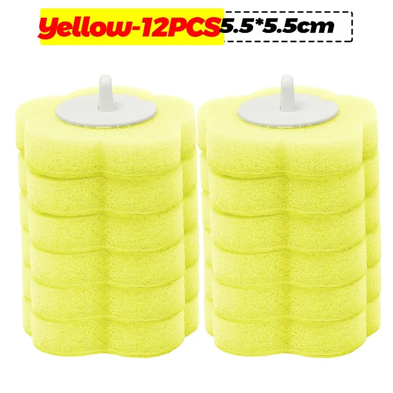 Foam Cleaning Sponges Heads Toilet Brush