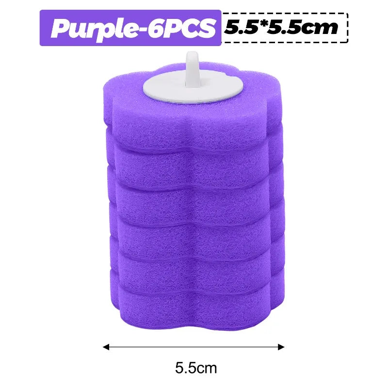 Foam Cleaning Sponges Heads Toilet Brush