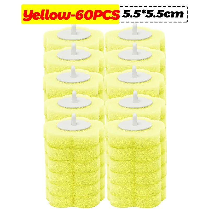 Foam Cleaning Sponges Heads Toilet Brush